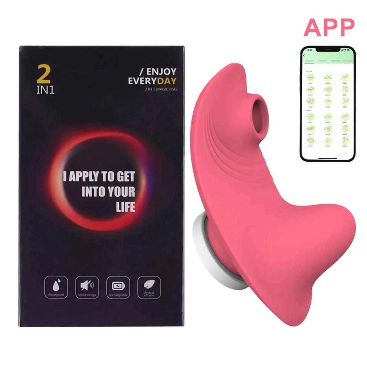 App Vibrator Bluetooth Remote Control Sucker (Colors)