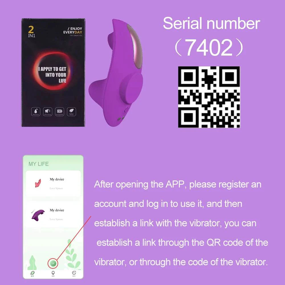 App Vibrator Bluetooth Remote Control Sucker (Colors)