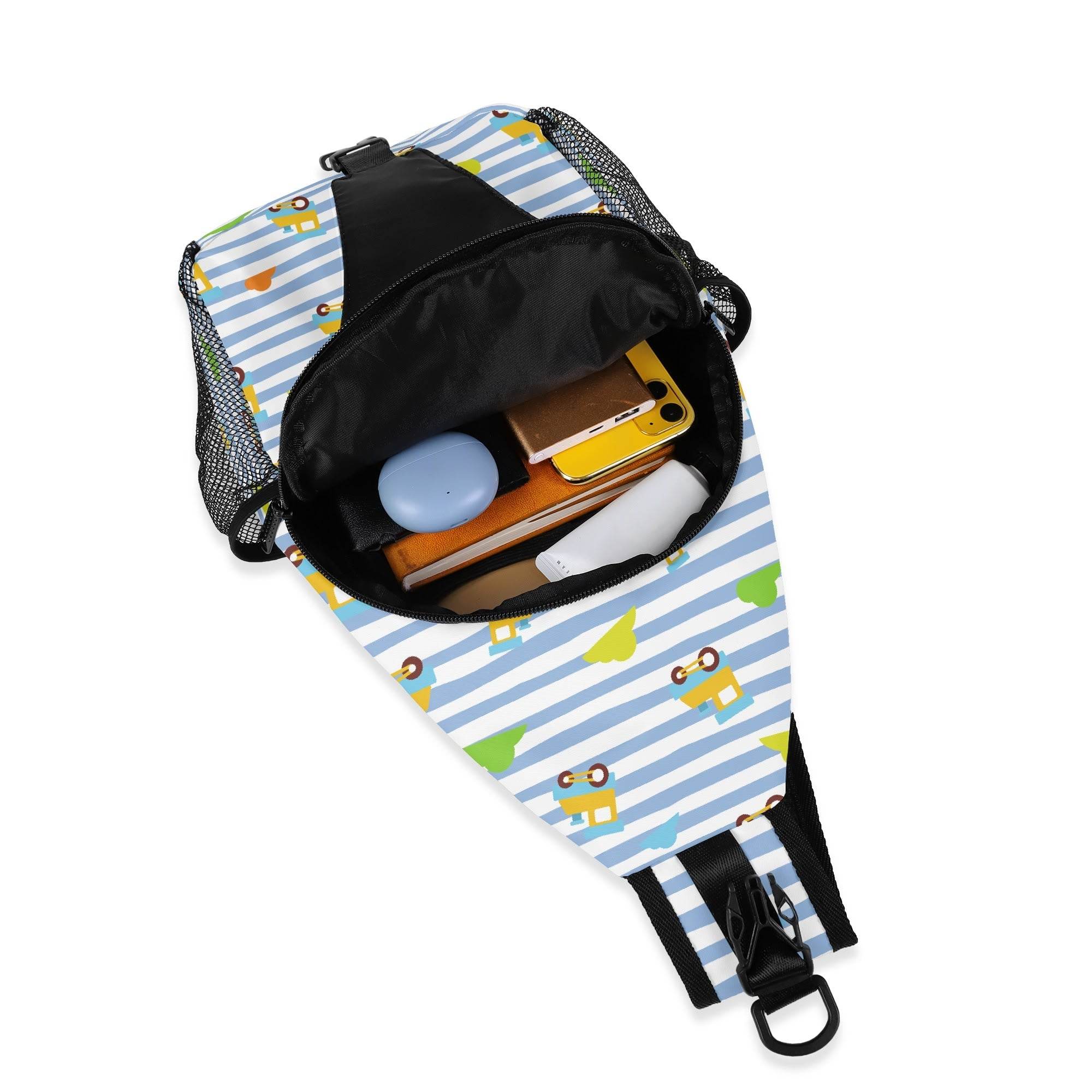 Choo-Choo Stripes Unisex Crossbody Bag