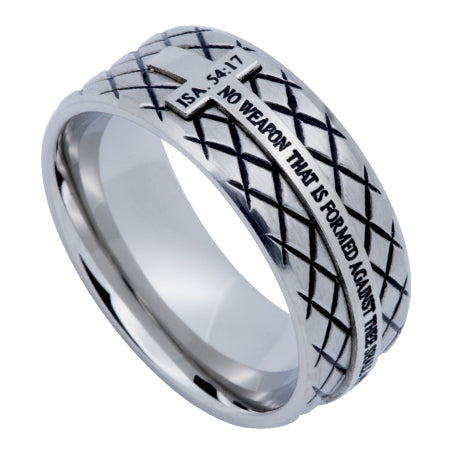Silver Diamond Back Cross Ring