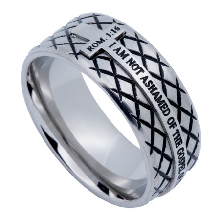 Silver Diamond Back Cross Ring