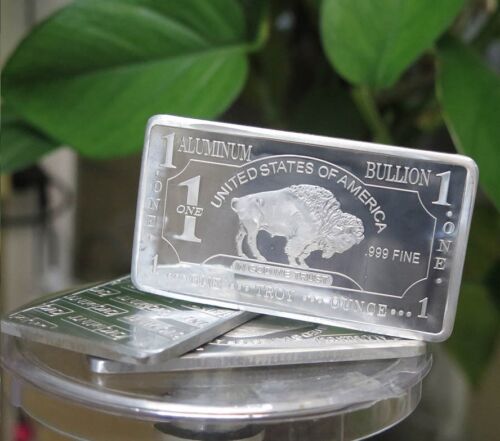 1 oz One Troy Ounce USA American Buffalo .999 Fine Aluminum Bullion Bar Al Element