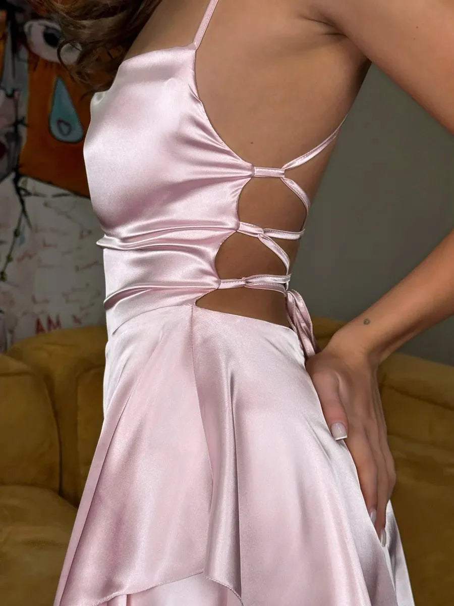 Sadao Lace Up A-Line Short Dress