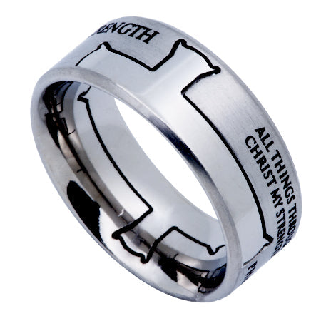 Silver Iron Cross Ring