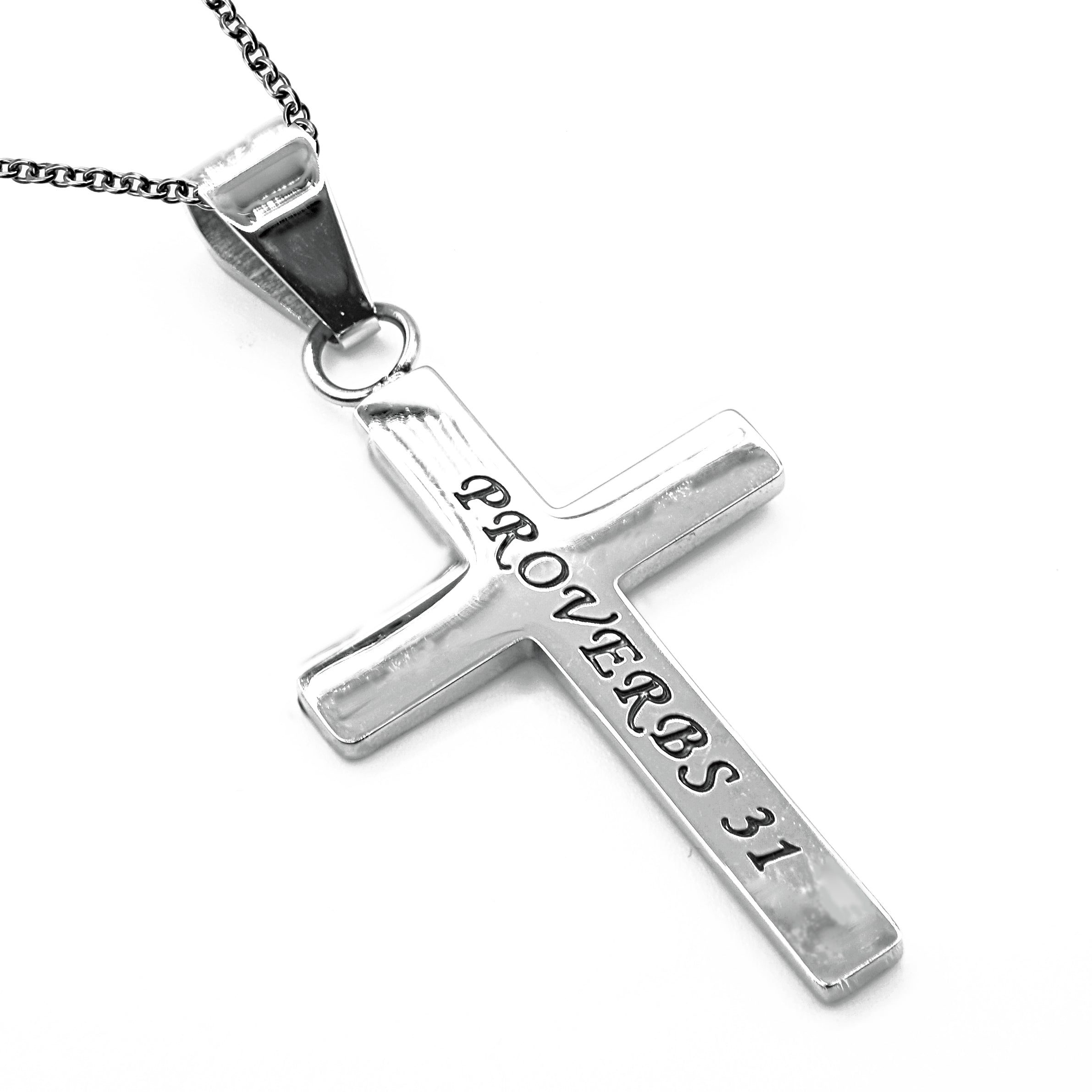 Women's CZ Cable Cross Necklace