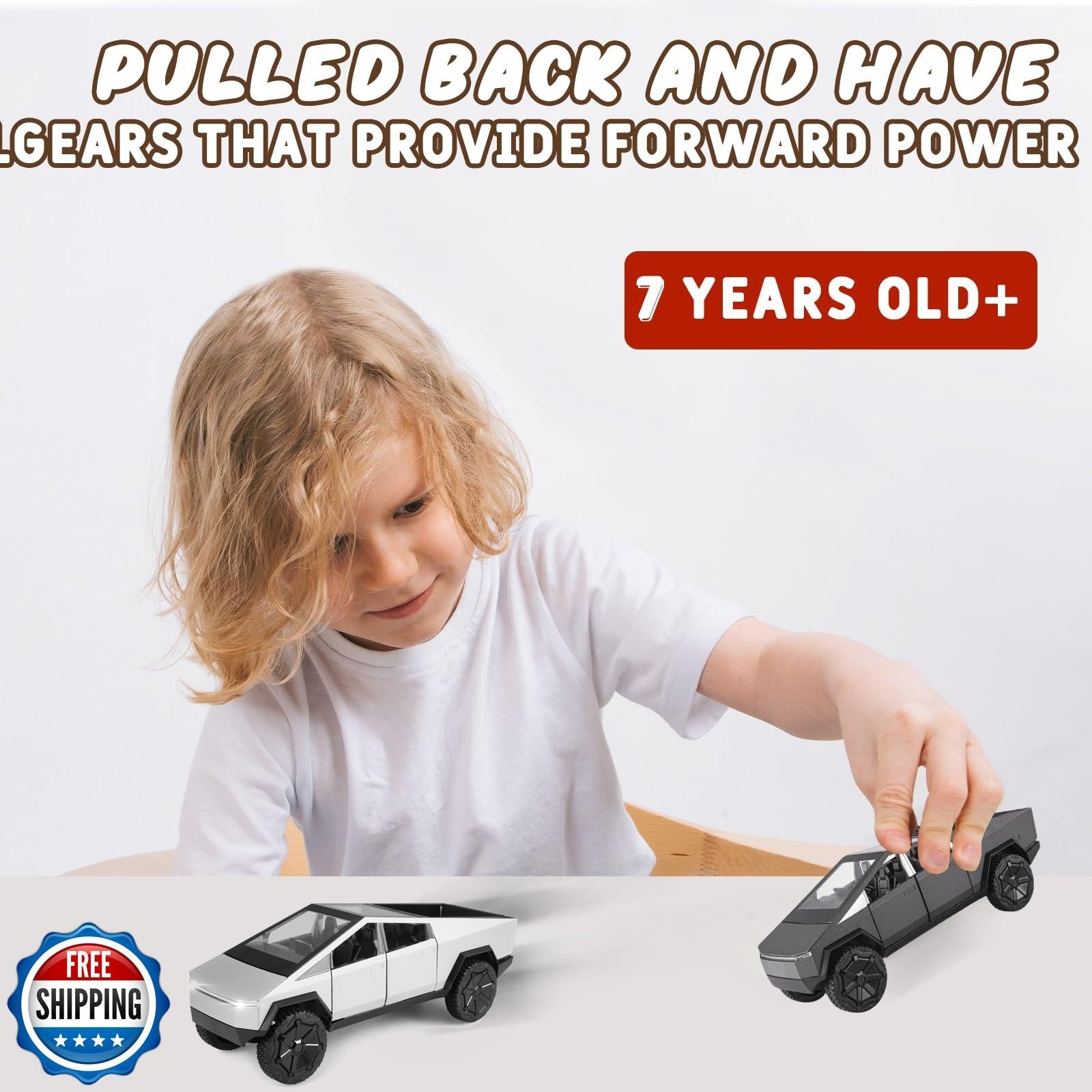 1/36 Scale Pickup Truck Toy Car with Lights for Boys and Girls