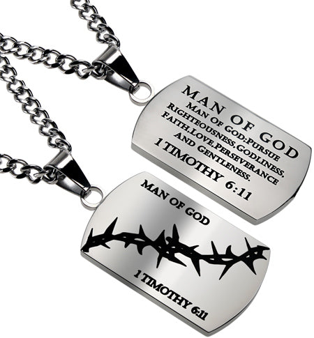 Crown of Thorns Dog Tag Necklace