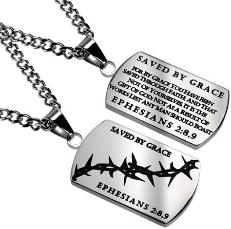 Crown of Thorns Dog Tag Necklace