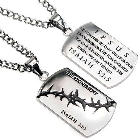 Crown of Thorns Dog Tag Necklace