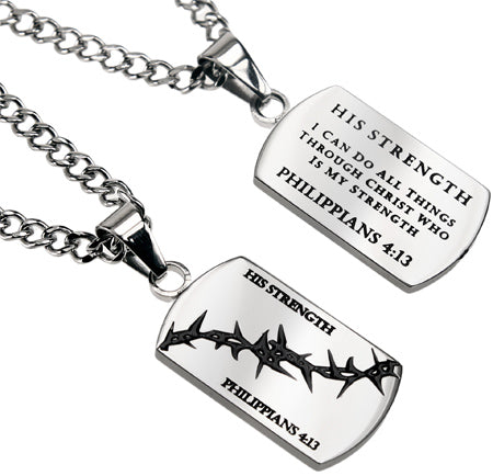 Crown of Thorns Dog Tag Necklace