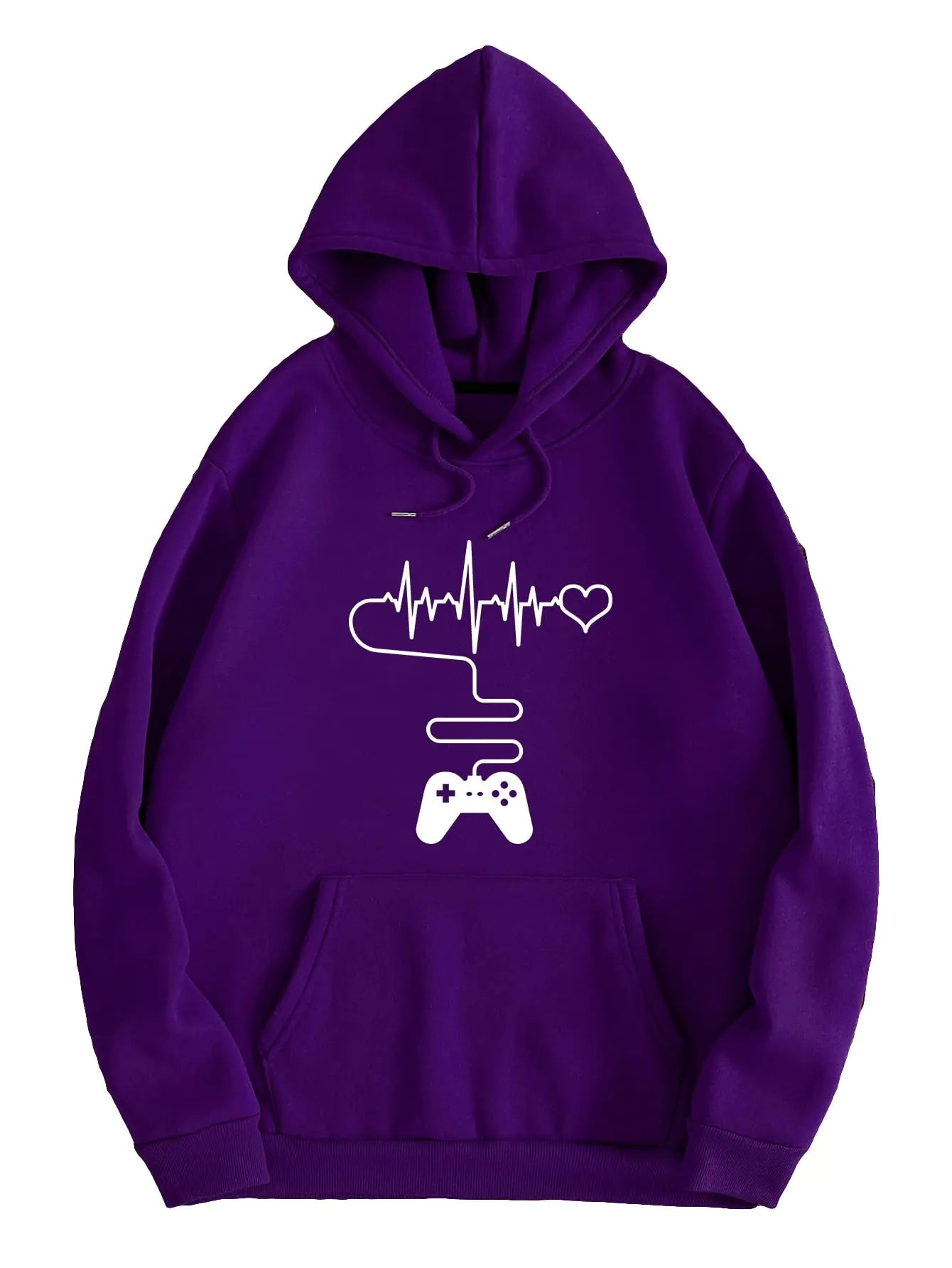 Mens Graphic Drawstring Pullover Hoodies Long Sleeve Hooded Sweatshirt Tops Purple S