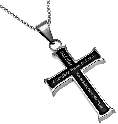 Black Mini Cross Necklace