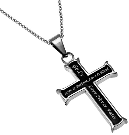 Black Mini Cross Necklace