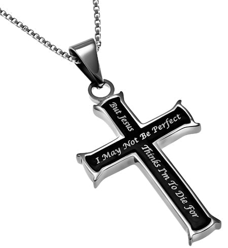 Black Mini Cross Necklace