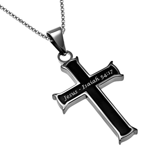 Black Mini Cross Necklace