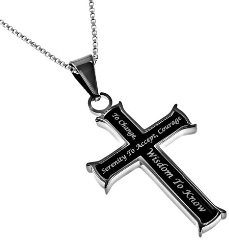 Black Mini Cross Necklace