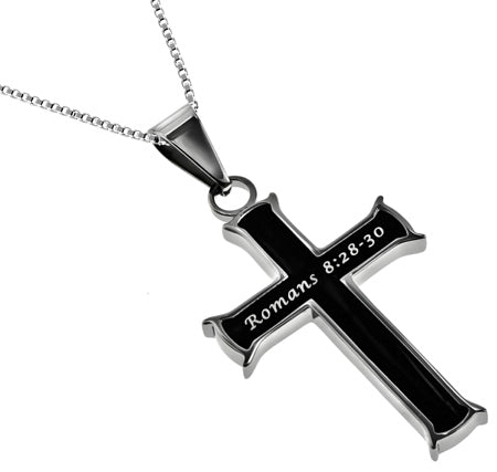 Black Mini Cross Necklace