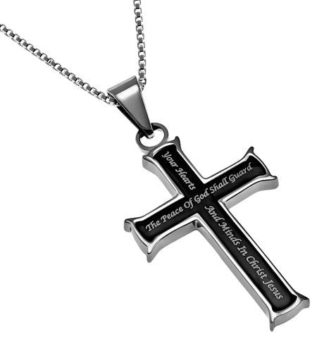 Black Mini Cross Necklace