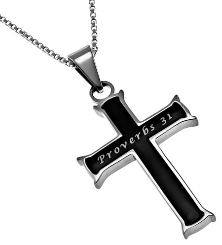 Black Mini Cross Necklace