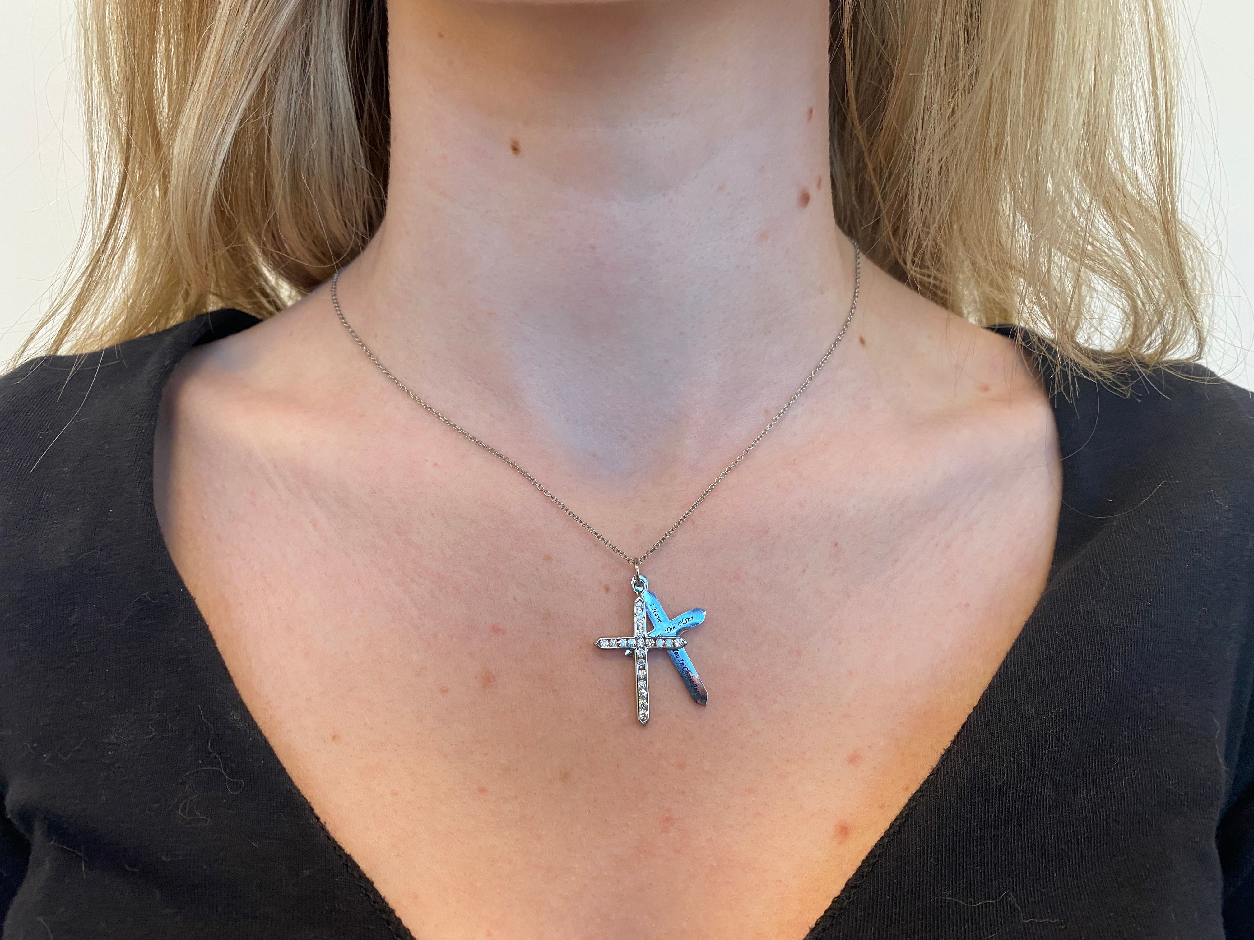 CZ Twin Cross Necklace