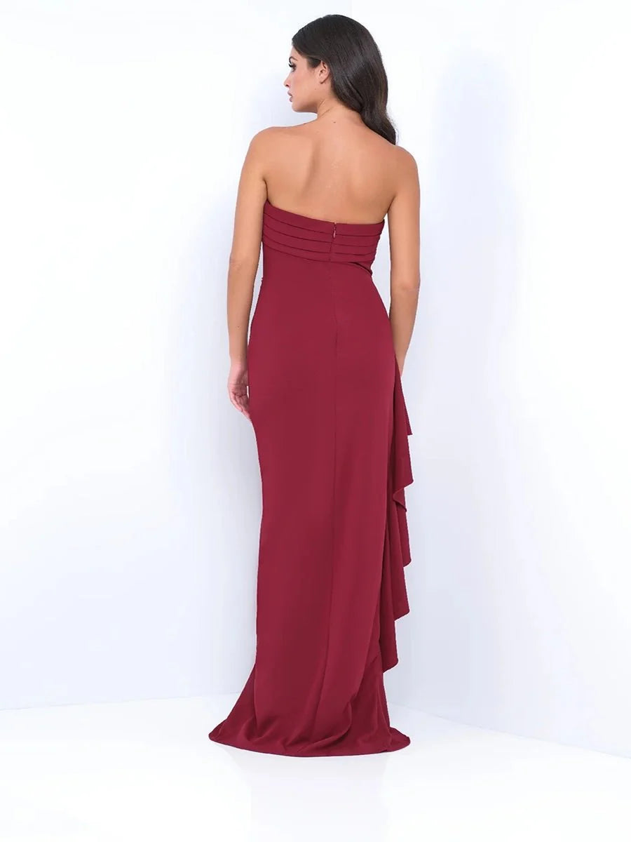 Yaser Strapless Split Long Dress